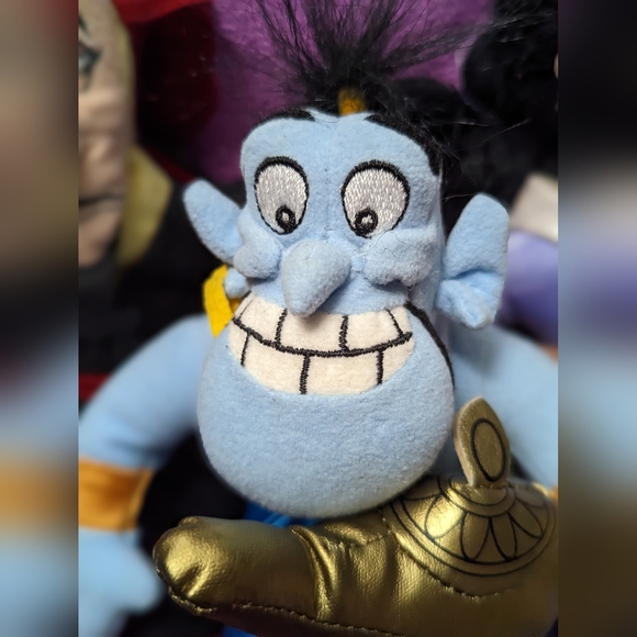 Aladdin Jasmine Genie Jafar Disney Store Bean Bag Plush Vintage 1999 8" Set - Picture 6 of 11